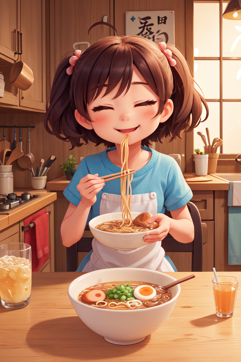 379733-3103388371-(masterpiece, best quality), 1girl, solo, cute face, kawaii, ramen, chopsticks, drinking glass, eating, heart, happy, closed eye.png